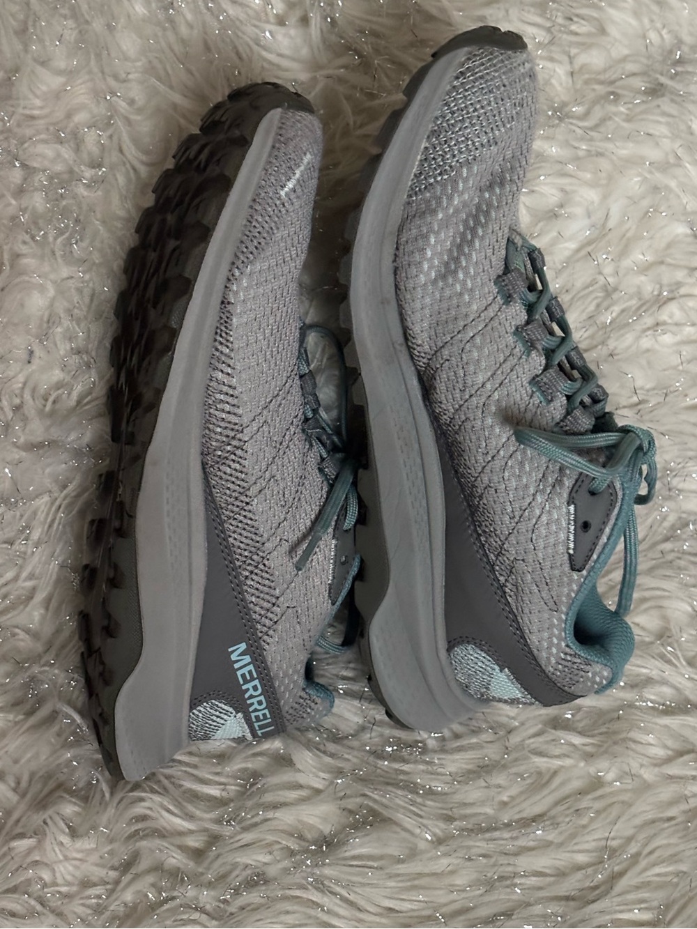 Merrell Fly Strike Women's Light Gray and Teal Paloma Athletic Shoes Size 8US - Picture 3 of 13